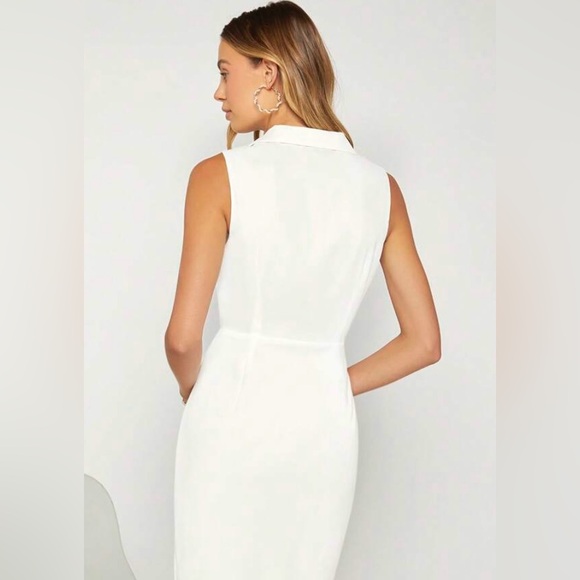 SHEIN BIZwear Solid Button Detail Dress Workwear - Picture 2 of 5